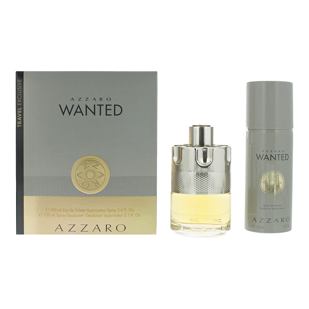 Azzaro Wanted 2 Piece Gift Set: Eau De Toilette 100ml - Deodorant Spray 150ml