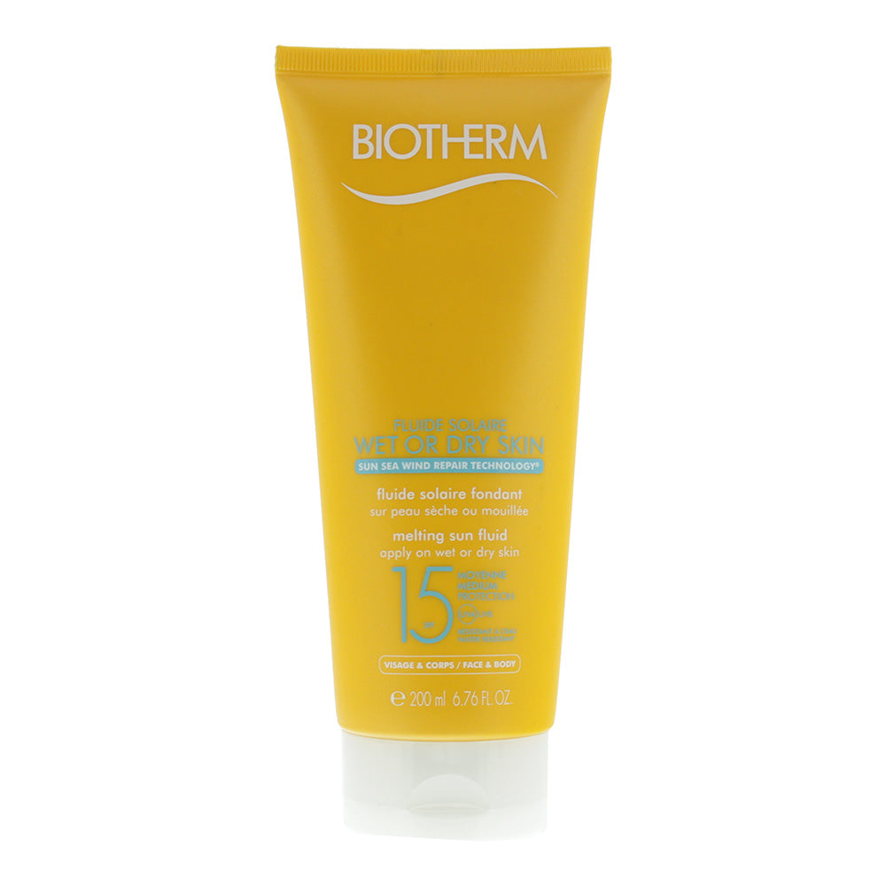 Biotherm Spf 15 For Face And Body Wet Or Dry Skin Melting Sun Fluid 200ml  | TJ Hughes