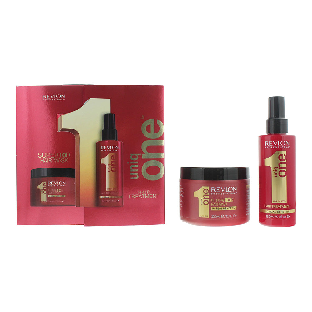 Revlon Uniq One Gift Box 2 Piece Gift Set: Hair Mask 300ml - Hair Treatment 150ml