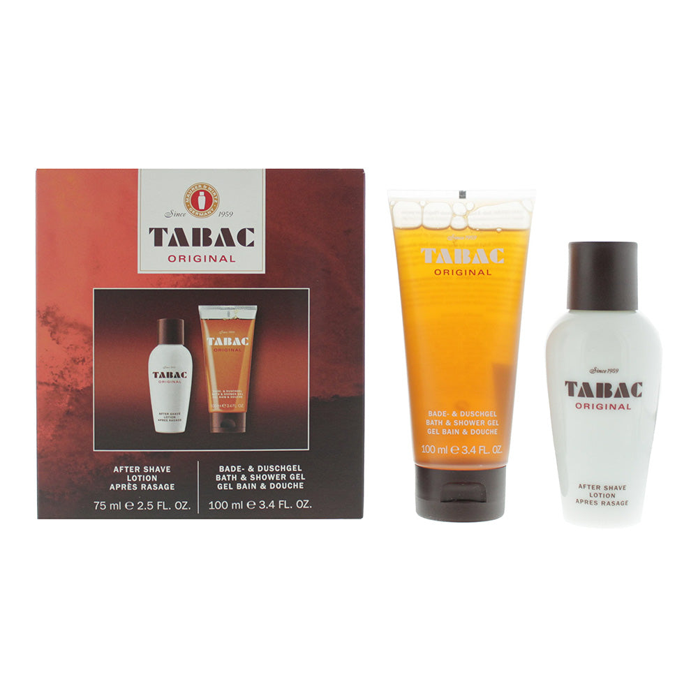 Tabac Original 2 Piece Gift Set: Aftershave Lotion 75ml - Shower Gel 100ml  | TJ Hughes