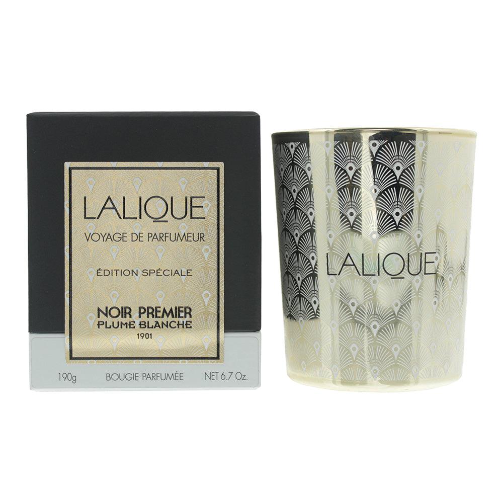 Lalique Noir Premier Plume Blanche Candle 190g  | TJ Hughes Plum