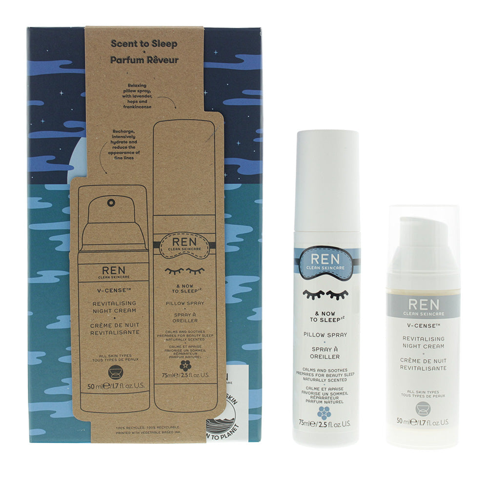 Ren 2 Piece Gift Set: Pillow Spray 75ml - Night Cream 50ml  | TJ Hughes