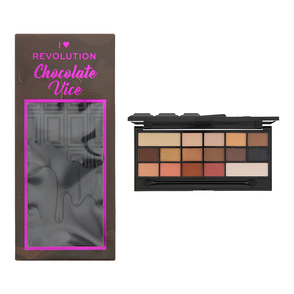 Revolution I Heart Revolution Chocolate Vice Eye Shadow Palette 14 x 1.22g - 2 x 2.44g  | TJ Hughes