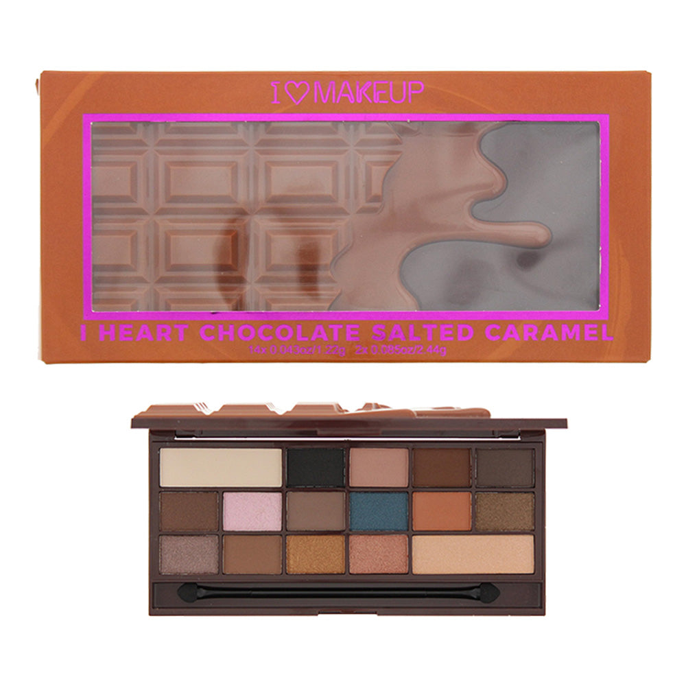 Revolution I Heart Makeup I Heart Chocolate Salted Caramel Eye Shadow Palette 14 x 1.22g - 2 x 2.44g  | TJ Hughes