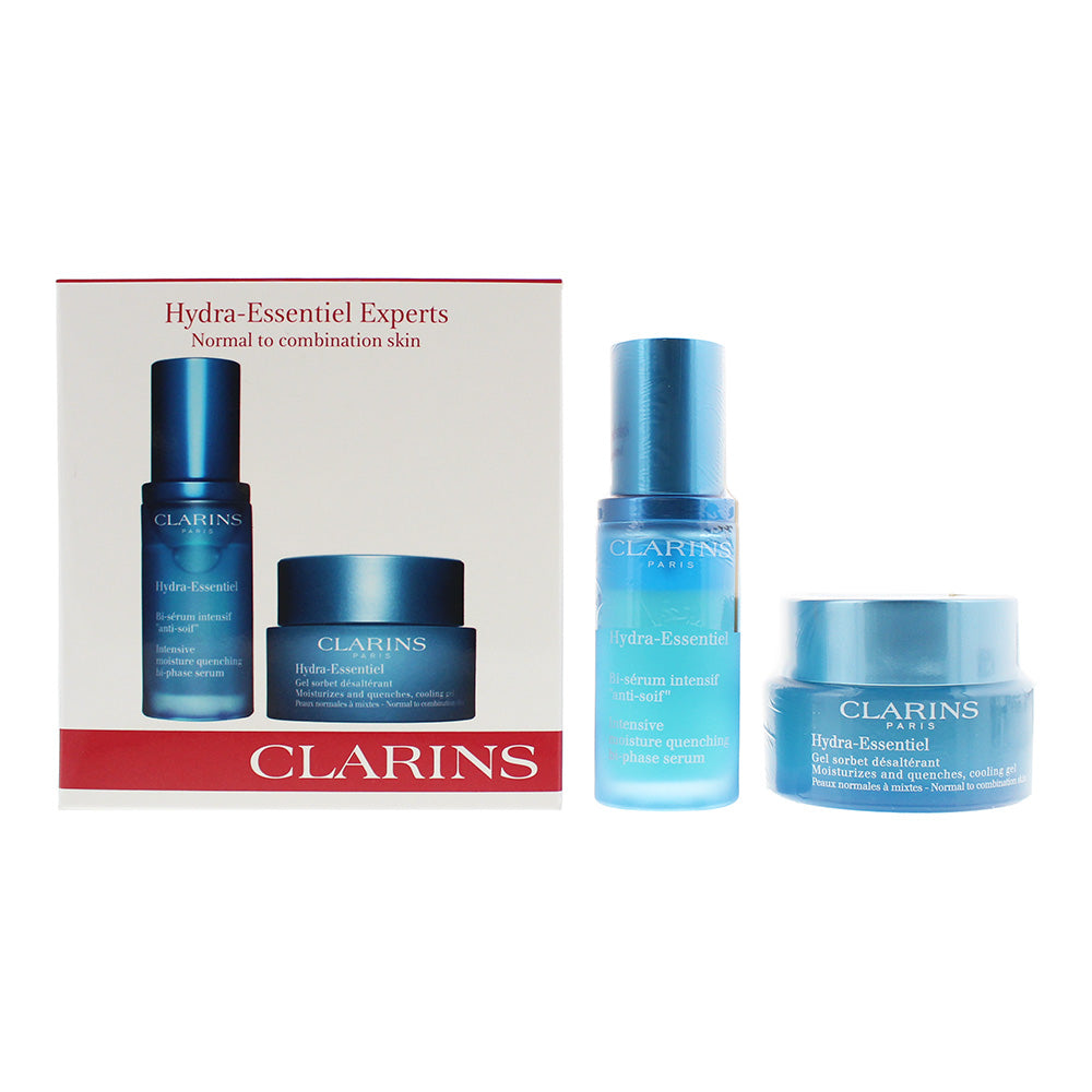 Clarins Hydra-Essentiel 2 Piece Gift Set: Cooling Gel 50ml - Bi-phase Serum 30ml