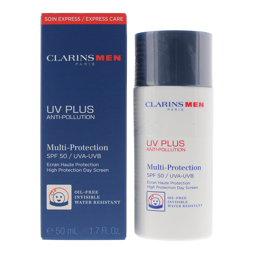 Clarins Men UV Plus Anti-Pollution Multi-Protection SPF 50 Day Cream 50ml  | TJ Hughes