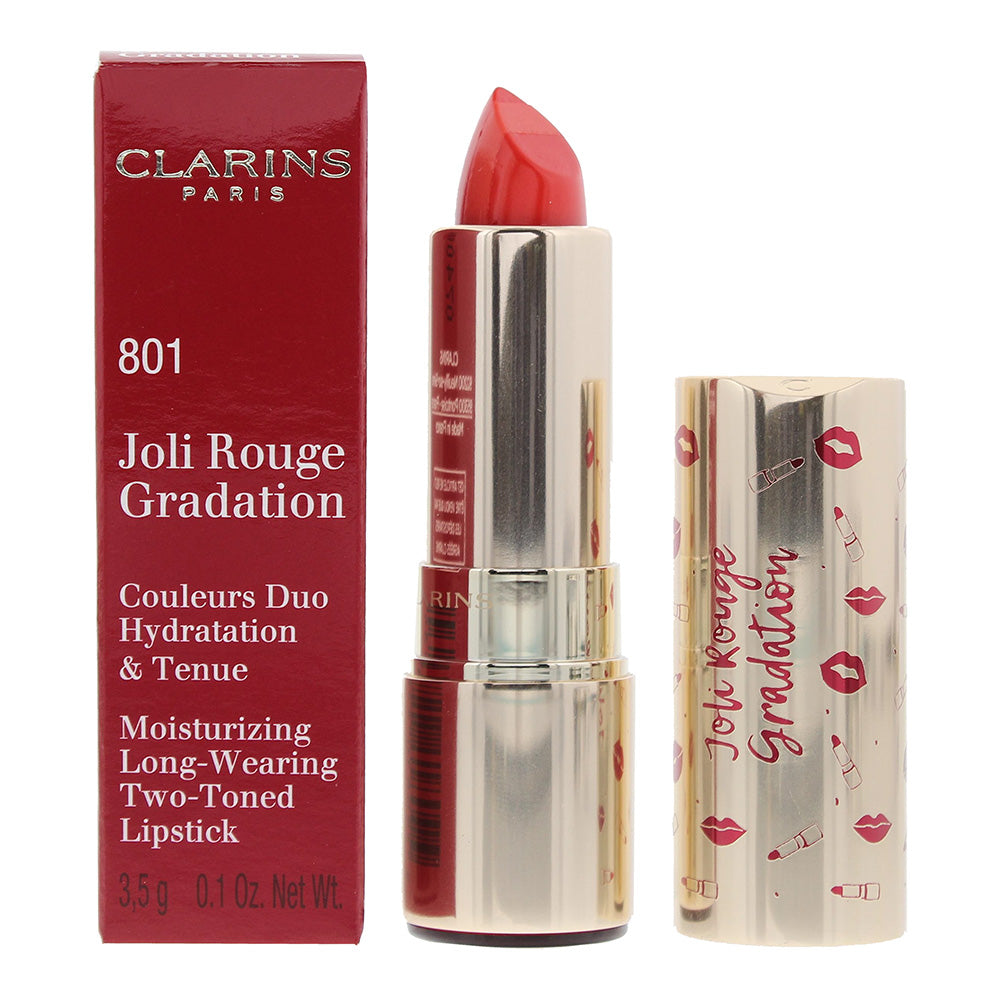 Clarins Joli Rouge Gradation Moisturising Long-Wearing Two-Toned Lipstick 801 Coral 3.5g  | TJ Hughes