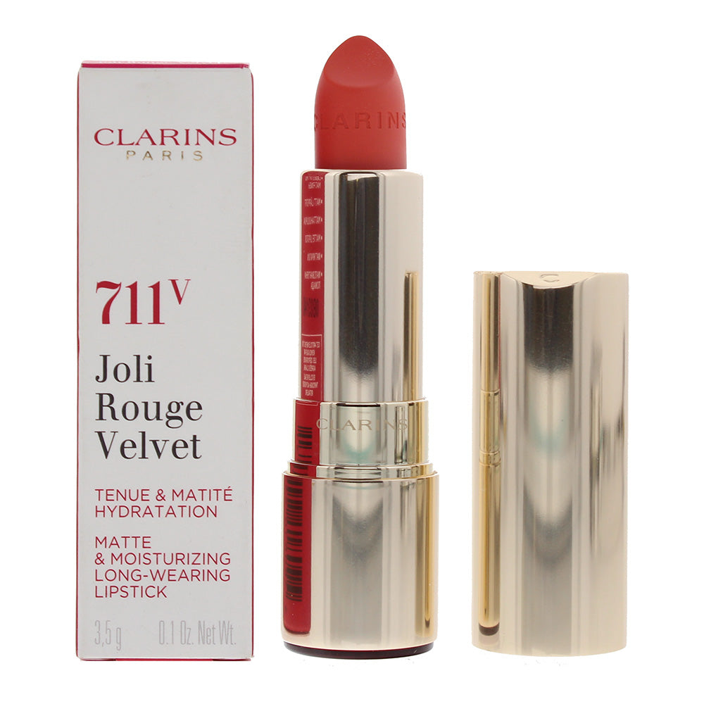 Clarins Joli Rouge Velvet Matte & Moisturizing Long Wearing Lipstick 711V Papaya 3.5g  | TJ Hughes