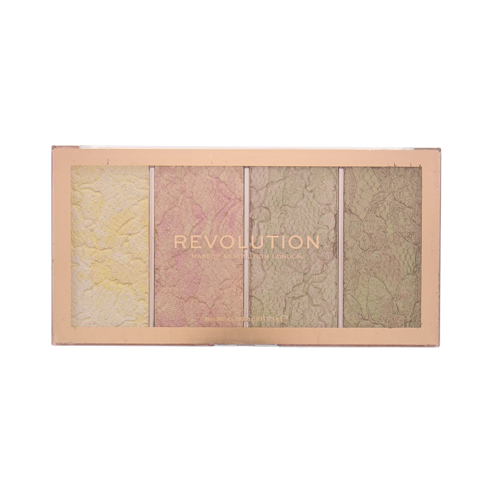 Revolution Vintage Lace Intense Metallic Cream-Powder Highlighting Palette 4 x 5g
