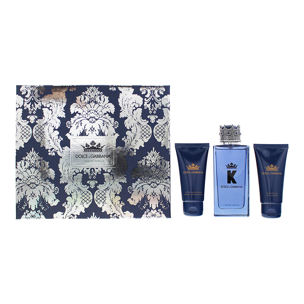 Dolce & Gabbana K 3 Piece Gift Set: Eau De Parfum 100ml - Aftershave Balm 50ml - Shower Gel 50ml  | TJ Hughes