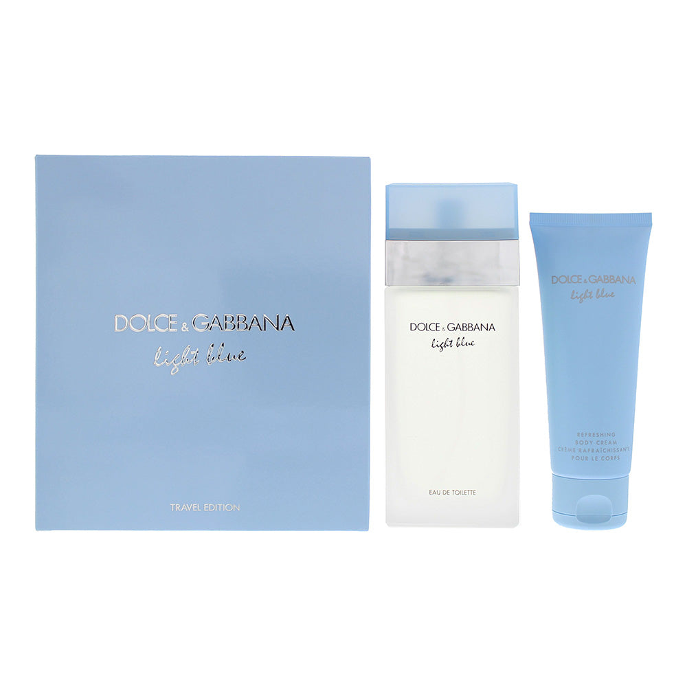 Dolce & Gabbana Light Blue 2 Piece Gift Set: Eau De Toilette 100ml - Body Cream 75ml