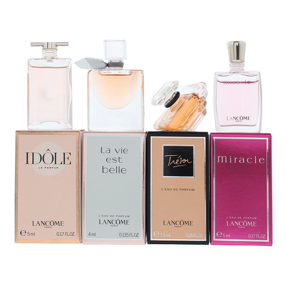 Lancome 4 Piece Gift Set: Idole Eau De Parfum 5ml - La Vie Est Belle Eau De Parfum 4ml - Tresor Eau De Parfum 7.5ml - Miracle Eau De Parfum 5ml  | TJ