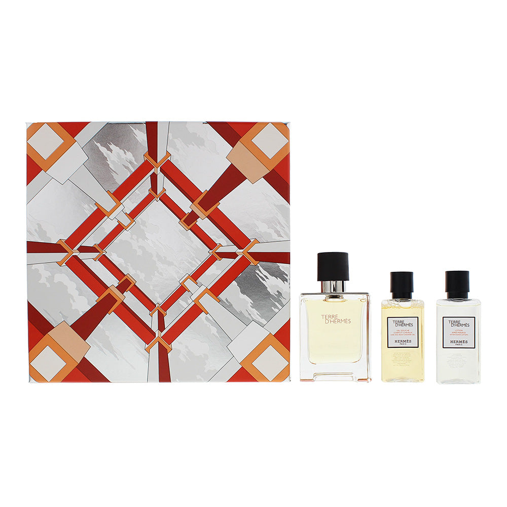 Hermès Terre D'hermès 3 Piece Gift Set: Eau De Toilette 50ml - After Shave Lotion 40ml - Hair & Body Shower Gel 140ml