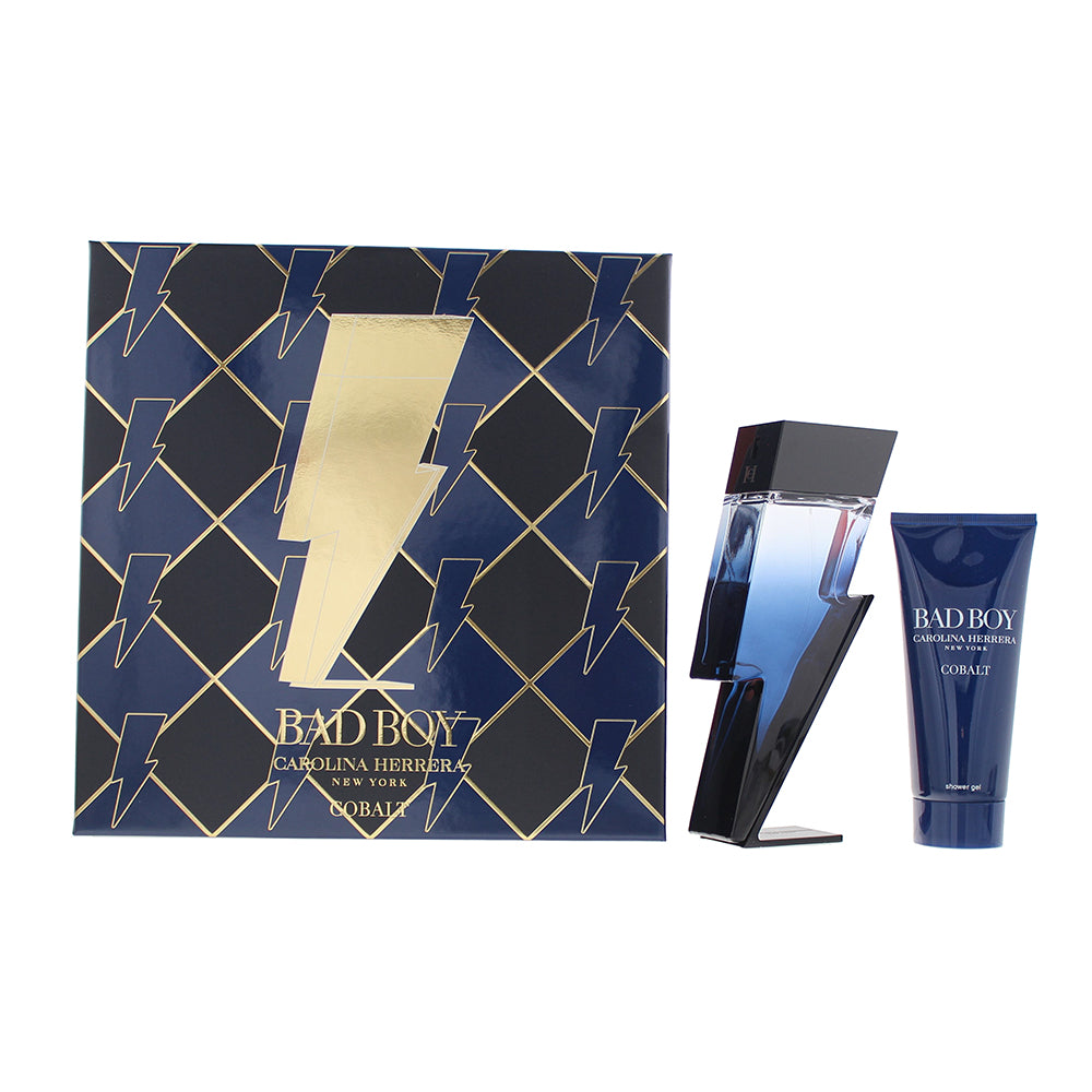 Carolina Herrera Bad Boy Cobalt 2 Piece Gift Set: Eau De Parfum 100ml - Shower Gel 100ml  | TJ Hughes