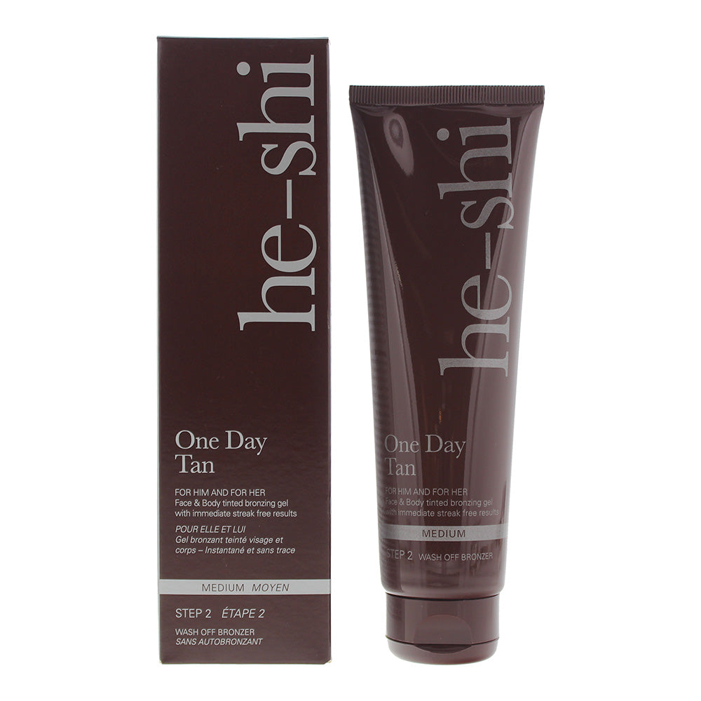 He-Shi One Day Tan Face & Body Medium Wash Off Bronzer 150ml  | TJ Hughes