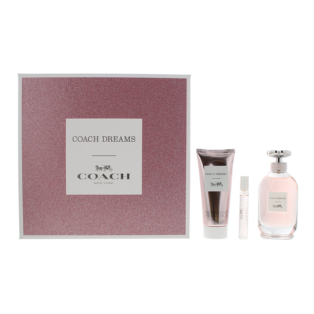 Coach Dreams 3 Piece Gift Set: Eau De Parfum 90ml - Body Lotion 100ml - Eau De Parfum 7.5ml  | TJ Hughes