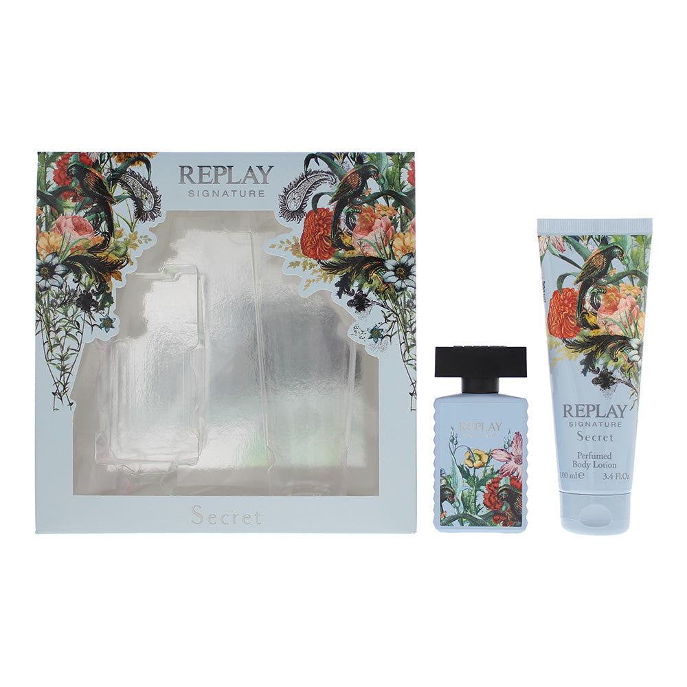 Replay Signature Secret For Woman 2 Piece Gift Set: Eau de Toilette 30ml - Body Lotion 100ml  | TJ Hughes