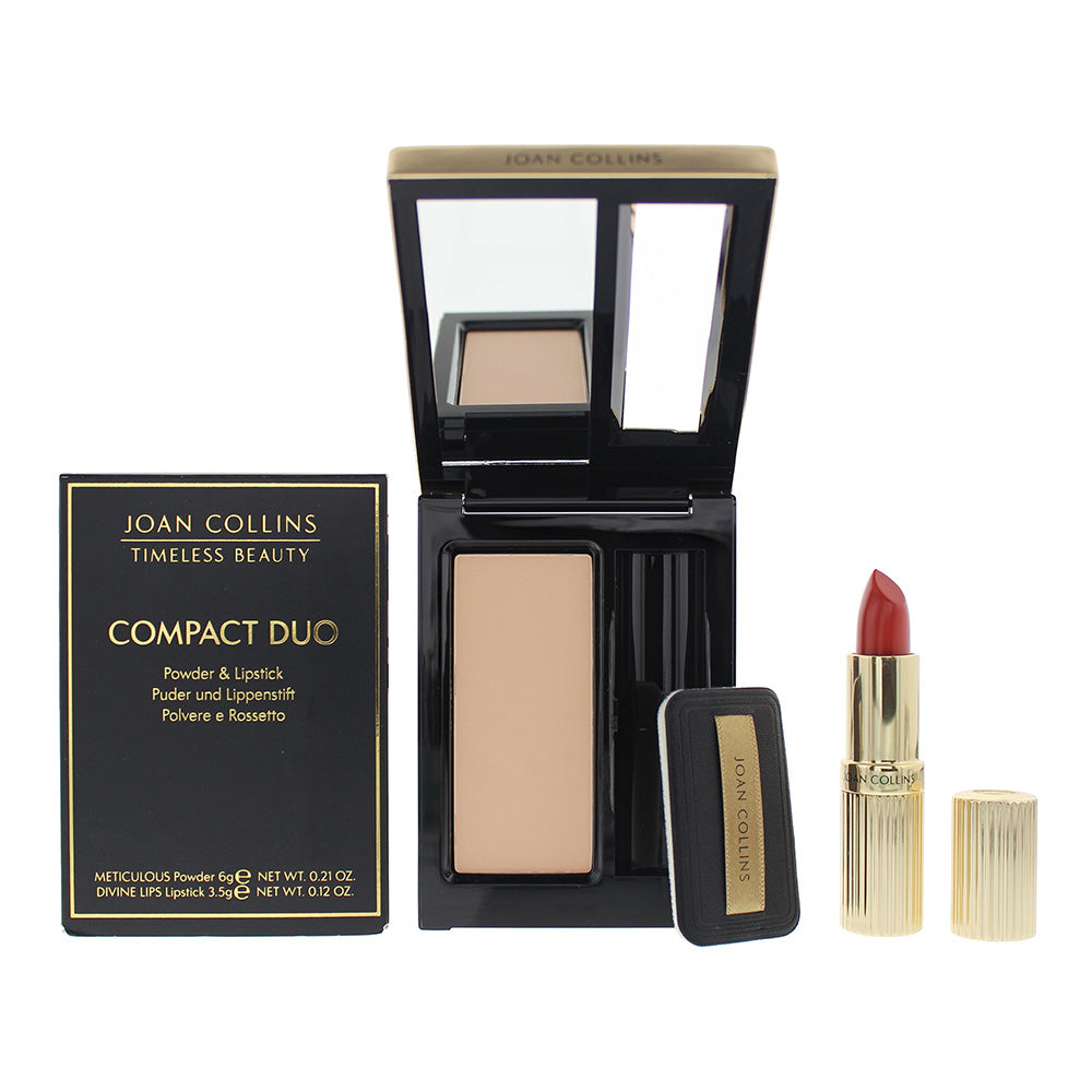 Joan Collins Compact Duo Powder 6g - Crystal Cream Lipstick 3.5g  | TJ Hughes