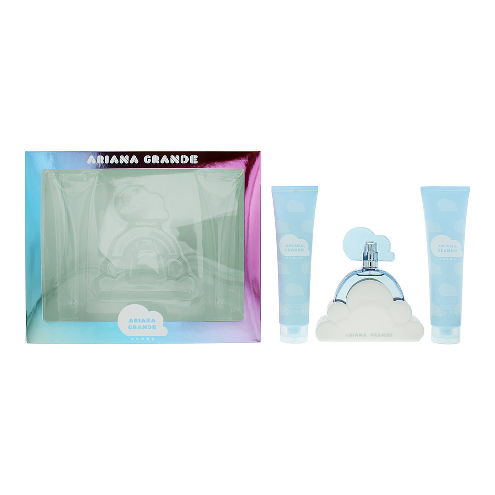 Ariana Grande Cloud 3 Piece Gift Set: Eau De Parfum 100ml - Body Souffle 100ml - Bath & Shower Gel 100ml  | TJ Hughes