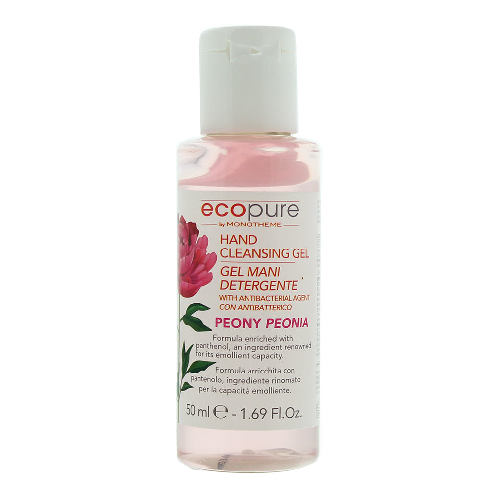 Monotheme Ecopure Peony Hand Cleansing Gel 50ml  | TJ Hughes