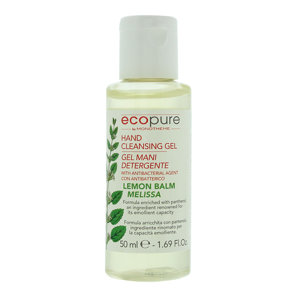 Monotheme Ecopure Lemon Balm Hand Cleansing Gel 50ml  | TJ Hughes