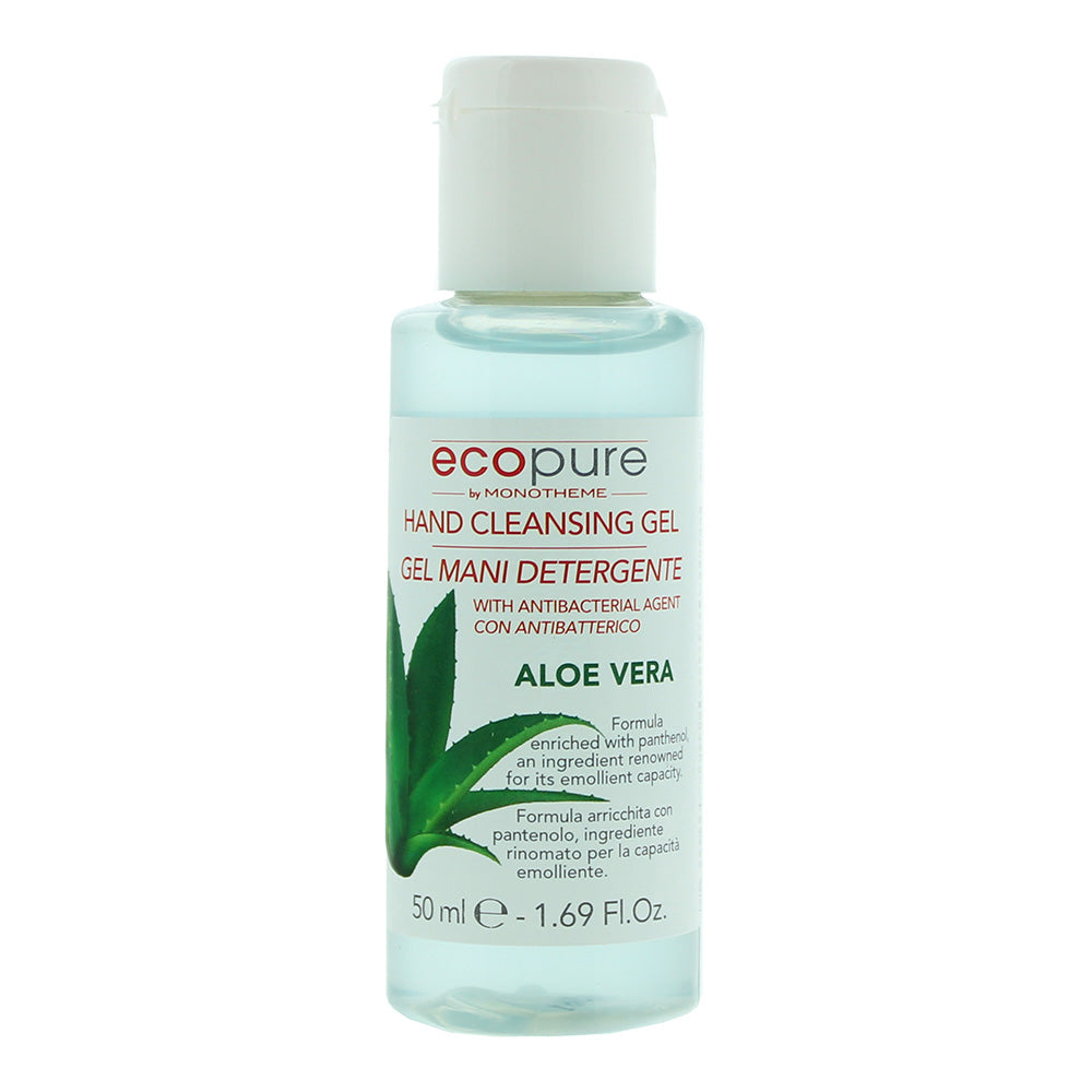 Monotheme Ecopure Aloe Vera Hand Cleansing Gel 50ml  | TJ Hughes