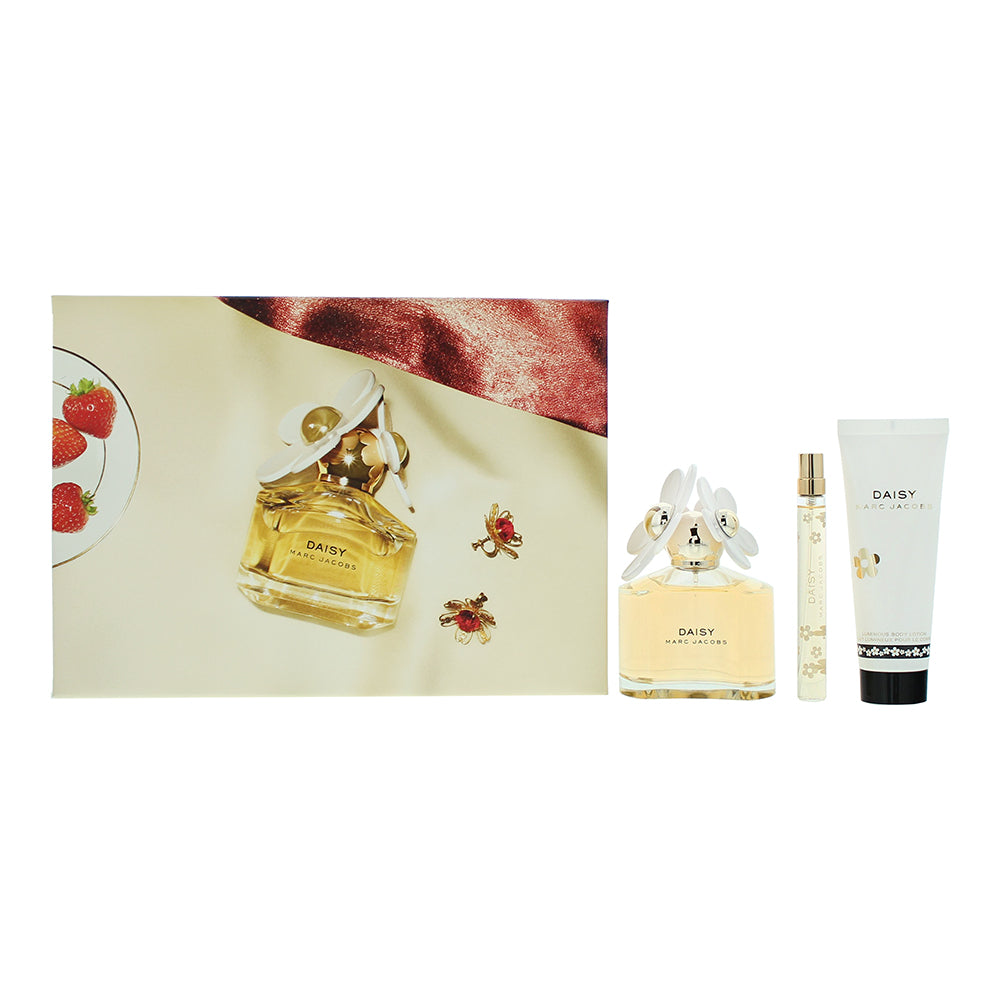 Marc Jacobs Daisy 3 Piece Gift Set: Eau de Toilette 100ml - Body Lotion 75ml - Eau de Toilette 10ml  | TJ Hughes