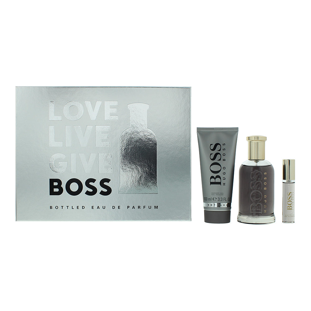 Hugo Boss Bottled 3 Piece Gift Set: Eau de Parfum 100ml - Eau de Parfum 10ml - S