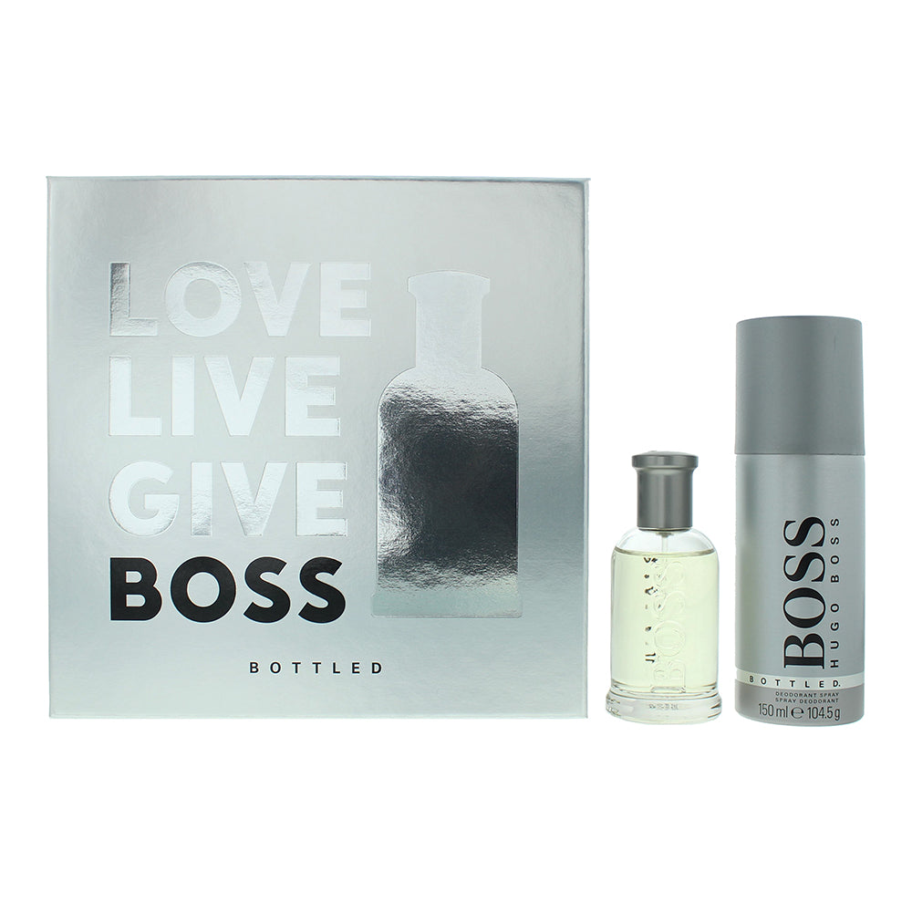 Hugo Boss Bottled 2 Piece Gift Set: Eau de Toilette 50ml - Deodorant Spray 150ml  | TJ Hughes