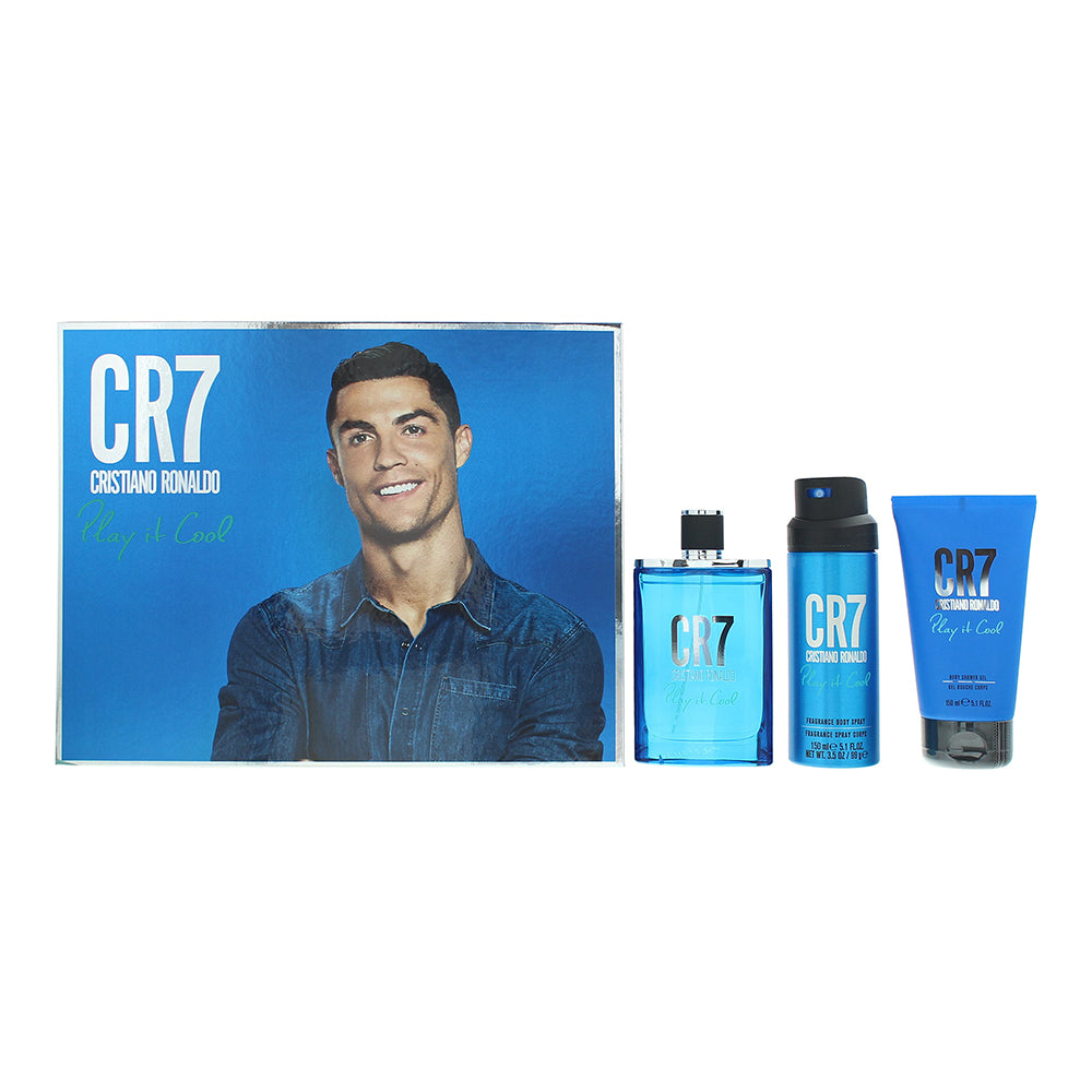 Cristiano Ronaldo Play It Cool 3 Piece Gift Set: Eau de Toilette 100ml - Shower Gel 150ml - Body Spray 150ml  | TJ Hughes