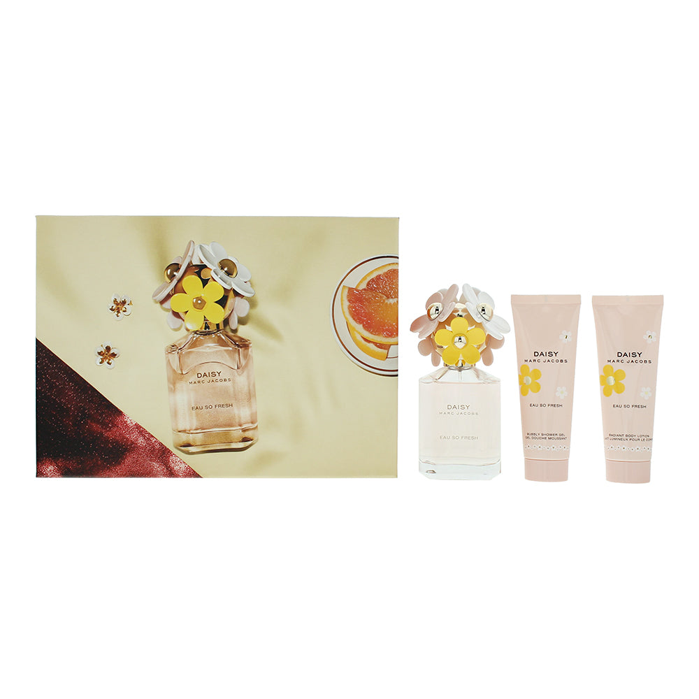 Marc Jacobs Daisy Eau So Fresh 3 Piece Gift Set: Eau De Toilette 75ml - Body Lotion 75ml - Shower Gel 75ml  | TJ Hughes