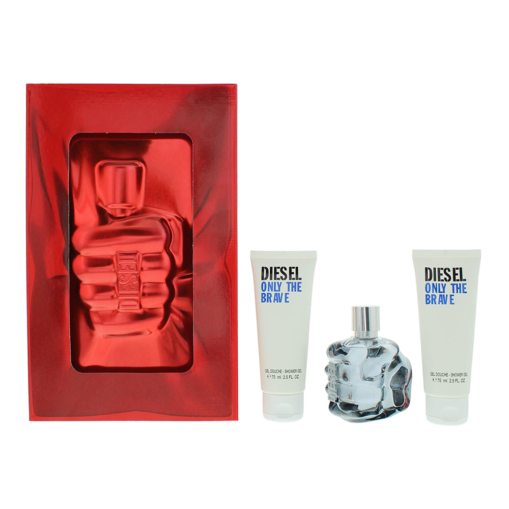 Diesel Only The Brave 3 Piece Gift Set: Eau de Toilette 75ml - 2 X Shower Gel 75  | TJ Hughes