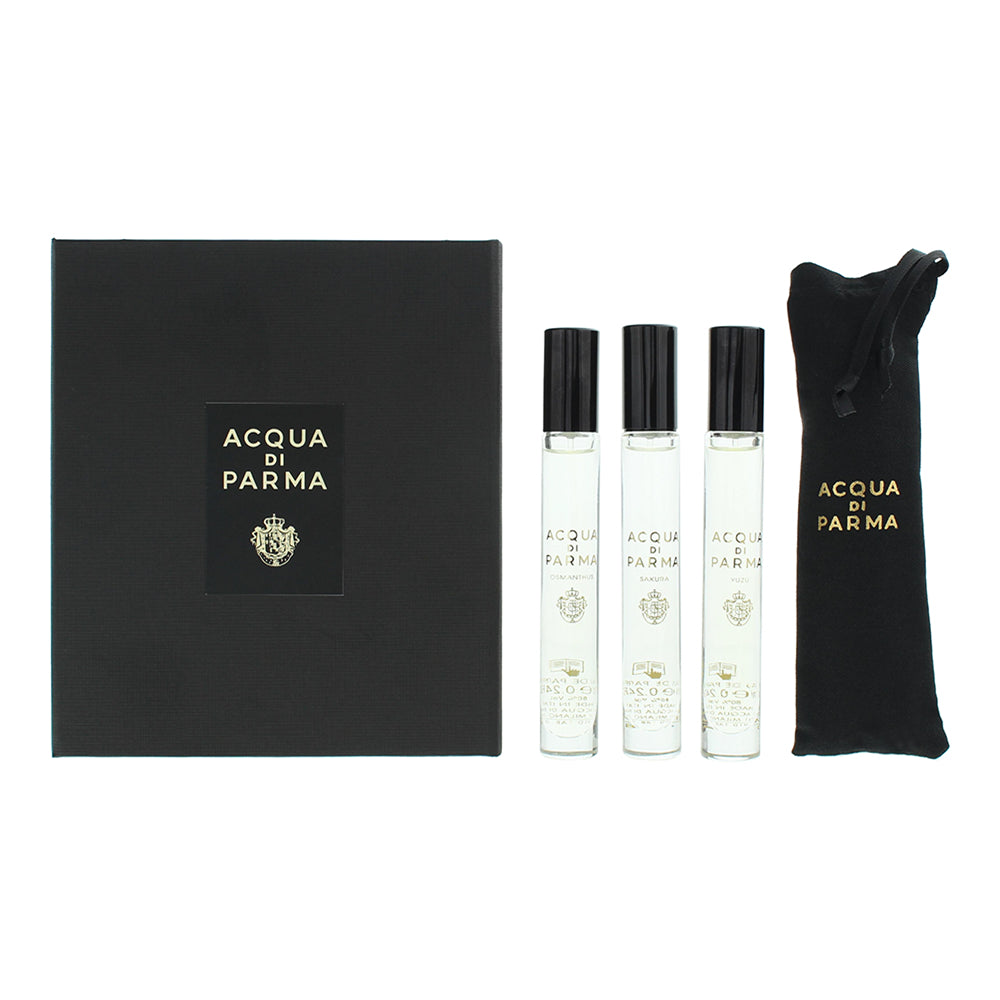 Acqua Di Parma Signature Trio 3 Piece Gift Set: Sakura Eau de Parfum 7ml - Yuzu Eau de Parfum 7ml - Osmanthus Eau de Parfum 7ml  | TJ Hughes