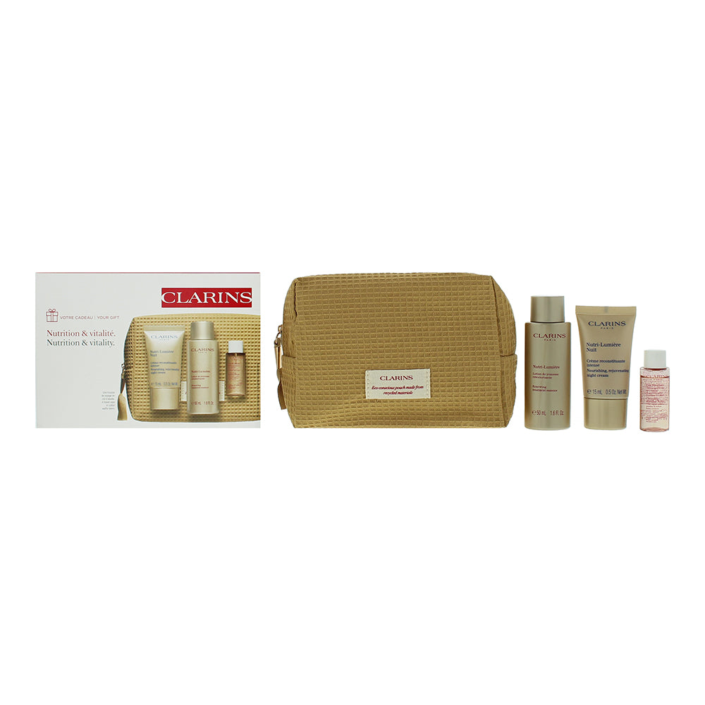 Clarins Nutri-Lumiere 3 Piece Gift Set: Night Cream 15ml -Revitalising Essence