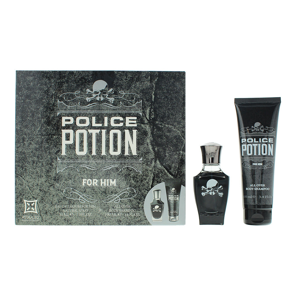 Police Potion For Him 2 Piece Gift Set: Eau de Parfum 30ml - Shower Gel 100ml  | TJ Hughes