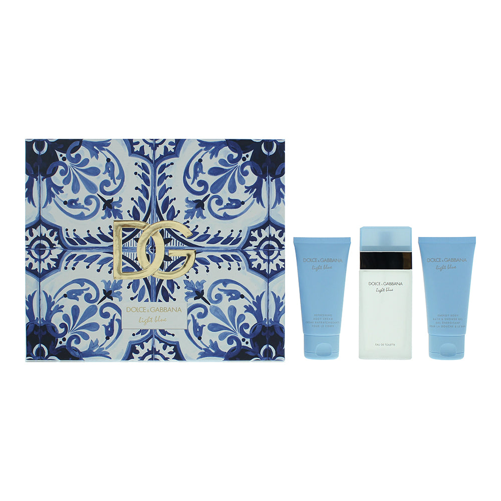 Dolce & Gabbana Light Blue 3 Piece Gift Set: Eau De Toilette 50ml - Body Lotion  | TJ Hughes