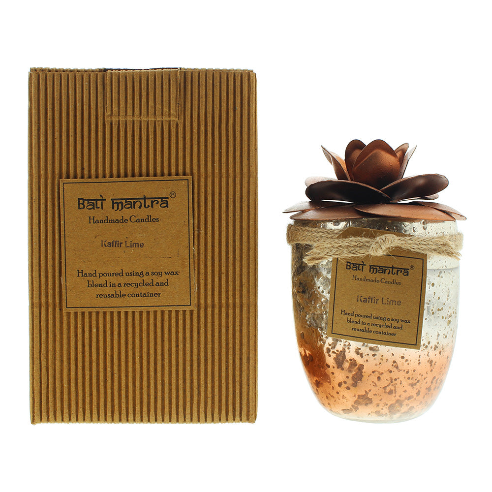 Bali Mantra Camellia Glass Copper Kafir Lime Candle 500g  | TJ Hughes