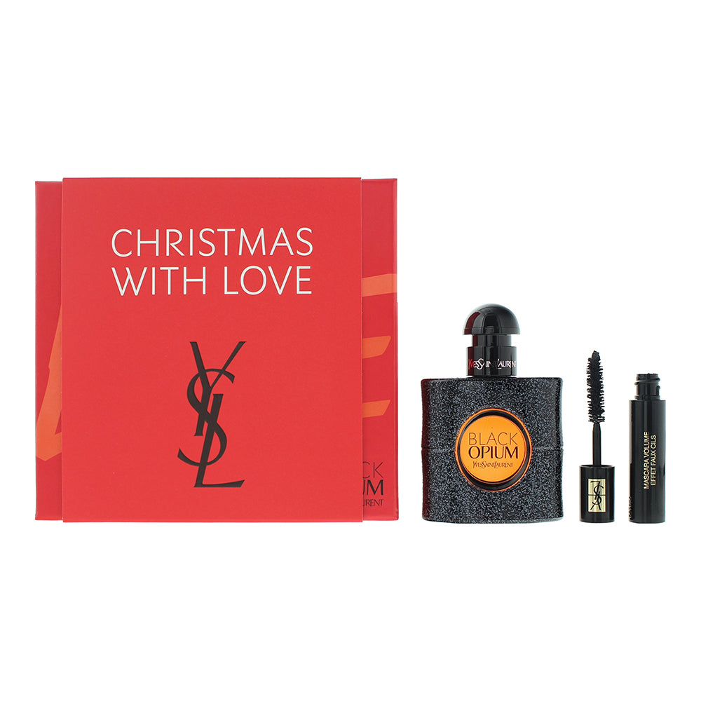 Yves Saint Laurent Black Opium 2 Piece Gift Set: Eau De Parfum 30ml - Mini Masca  | TJ Hughes