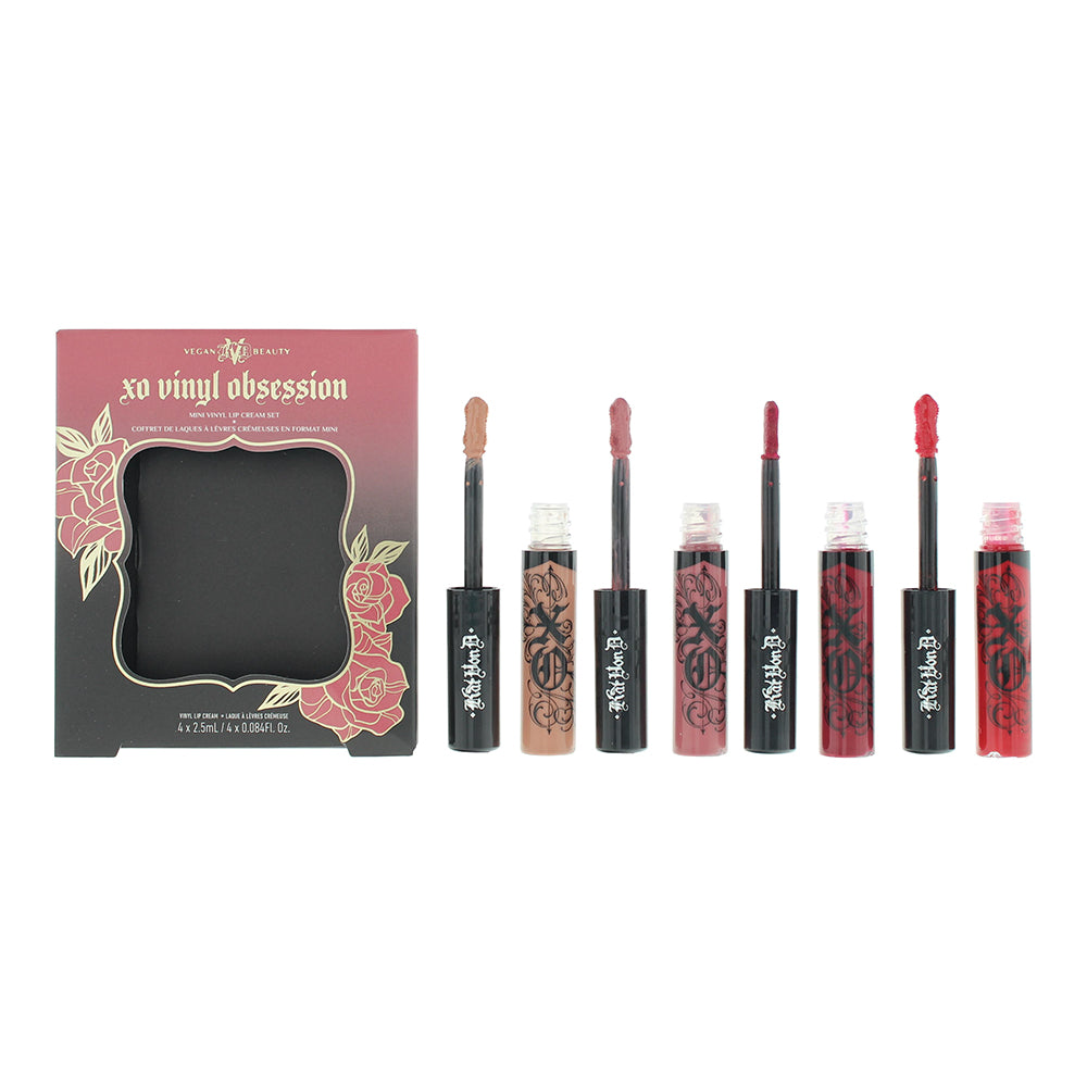 KVD Xo Vinyl Obsession Blossom/Carnation/Tulip/Hollyhock Lipstick Gift Set 4 X 2