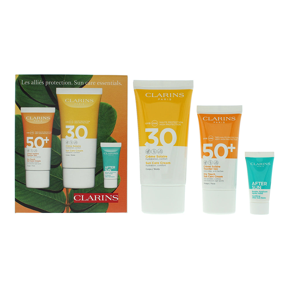 Clarins Sun Care Essentials 3 Piece Gift Set: Sun Spf 30 Body Cream 75ml - Sun S