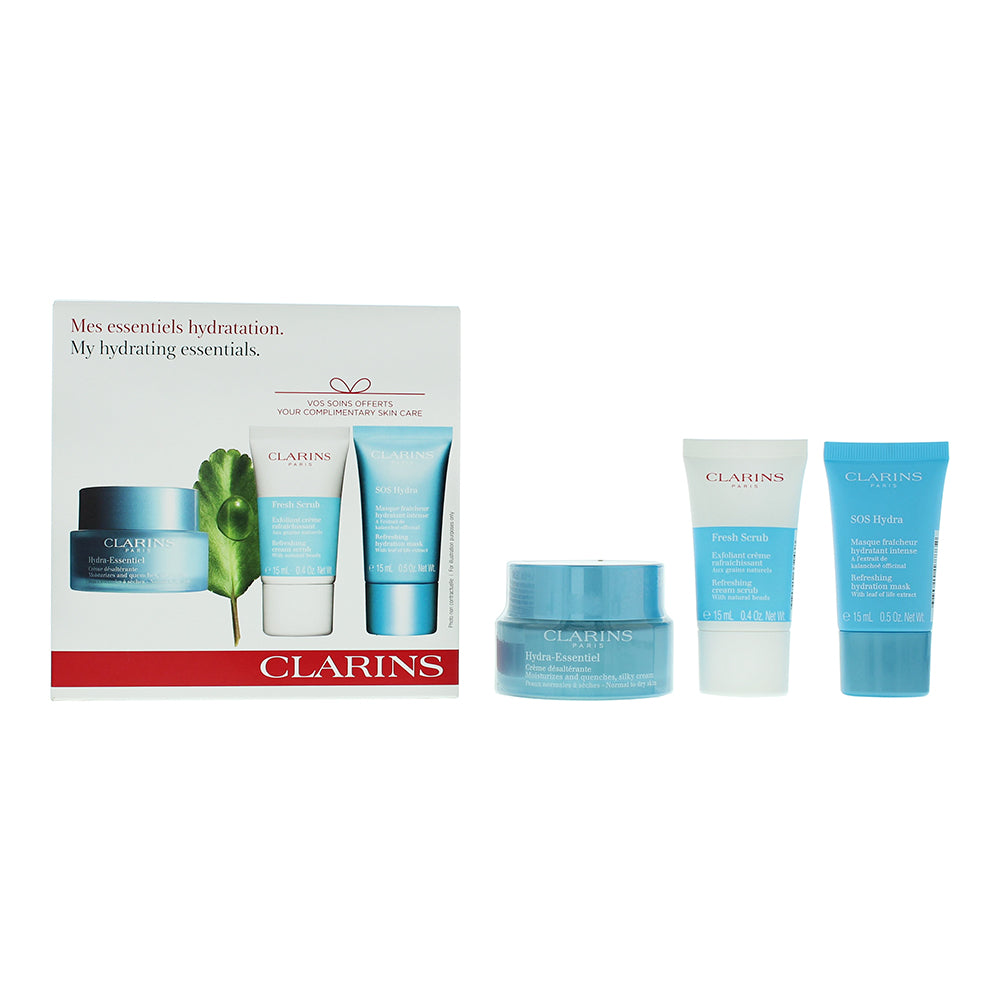 Clarins My Hydrating Essentials 3 Piece Gift Set: Hydra-Essentiel Day Cream 50ml  | TJ Hughes