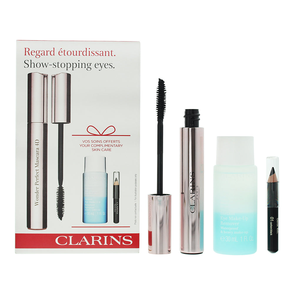 Clarins Show-stopping Eyes 3 Piece Gift Set: Wonder Perfect Mascara 4D 8ml - Eye  | TJ Hughes