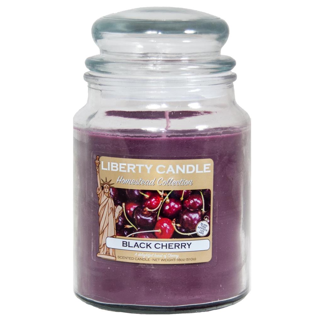 Liberty Candle 18oz Glass Jar Bubble Lid - Black Cherry  | TJ Hughes