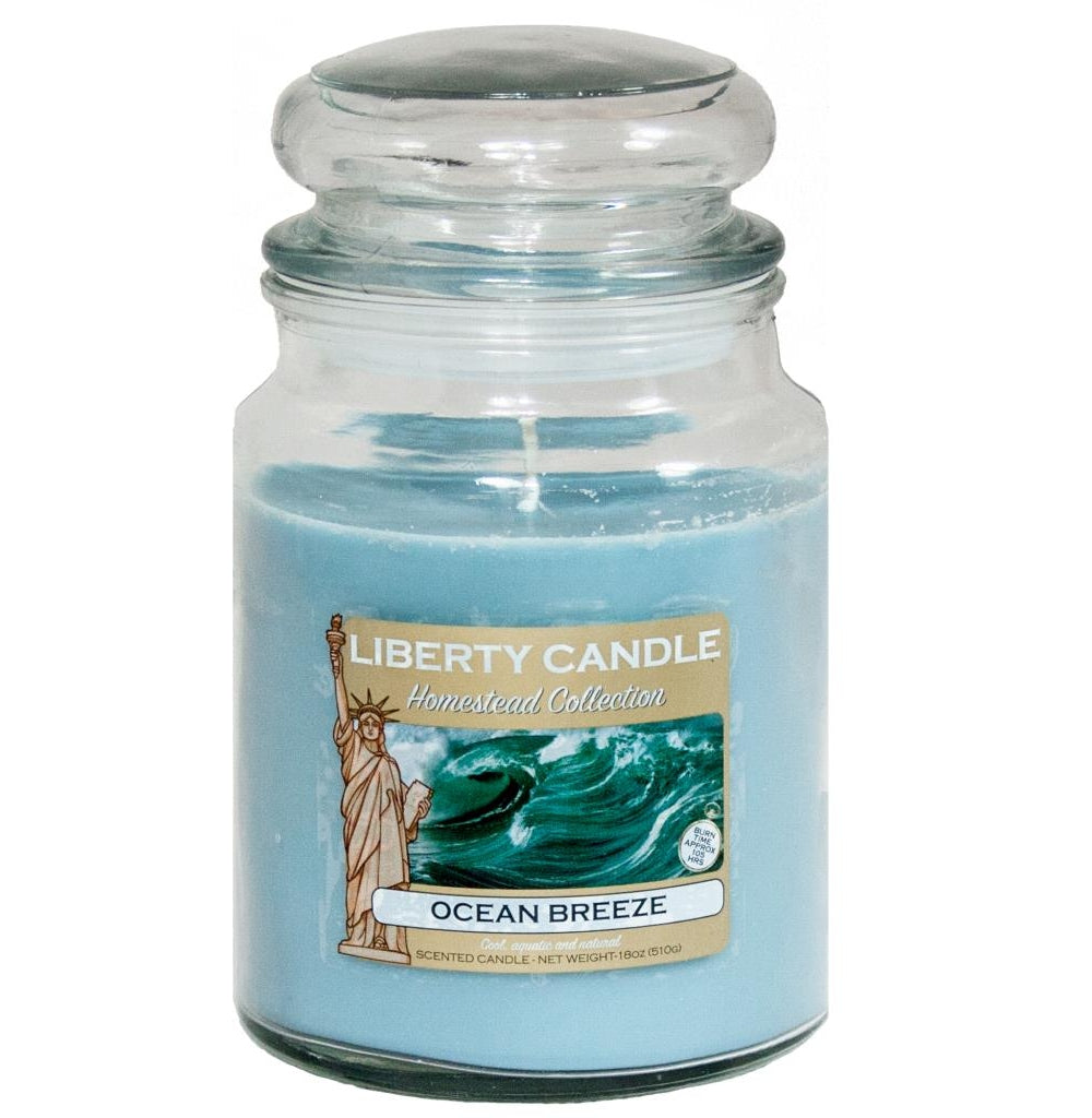 Liberty Candle 18oz Glass Jar Bubble Lid - Ocean Breeze - Liberty Candles  | TJ Hughes