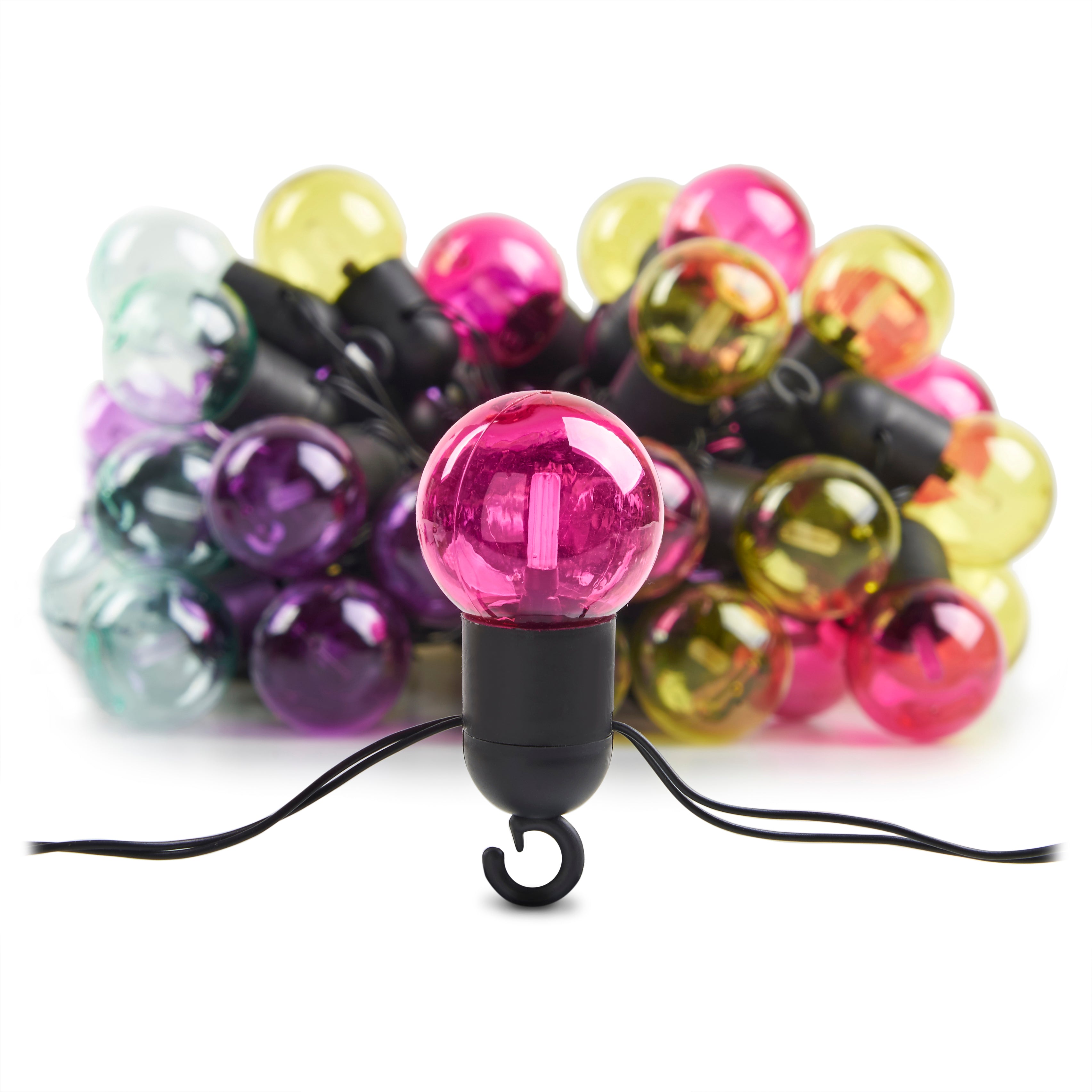 Silver & Stone Solar Powered Party String Lights with 50 Multi Coloured LEDs  | TJ Hughes