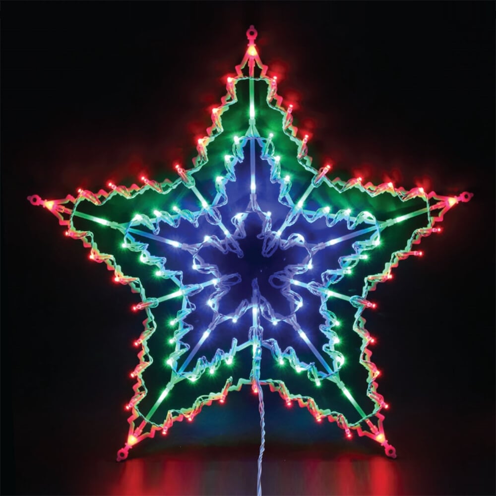 Christmas Sparkle Indoor Star Light with 100 Multi Coloured LEDs and 8 Functions - Mains Operated  | TJ Hughes