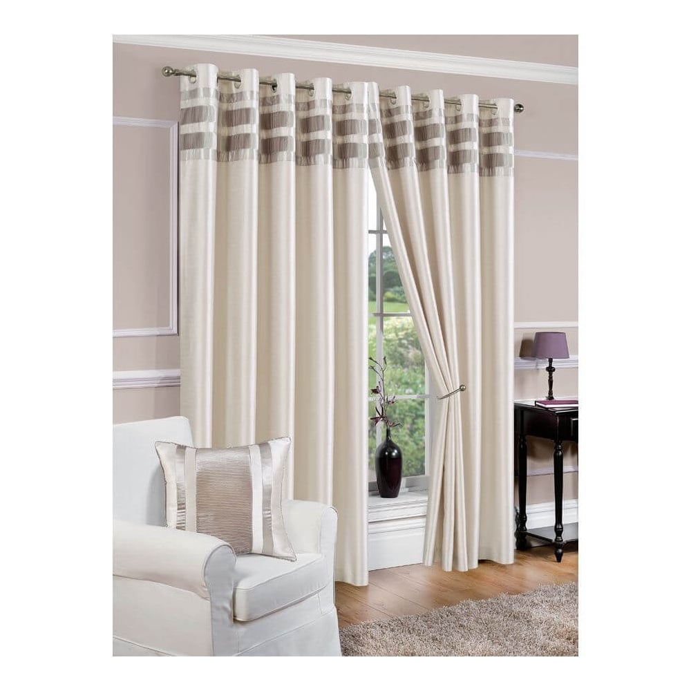 Lewis’s Denver Lined Eyelet Curtains - Ivory - 229cm (90") X 229cm (90")  | TJ Hughes