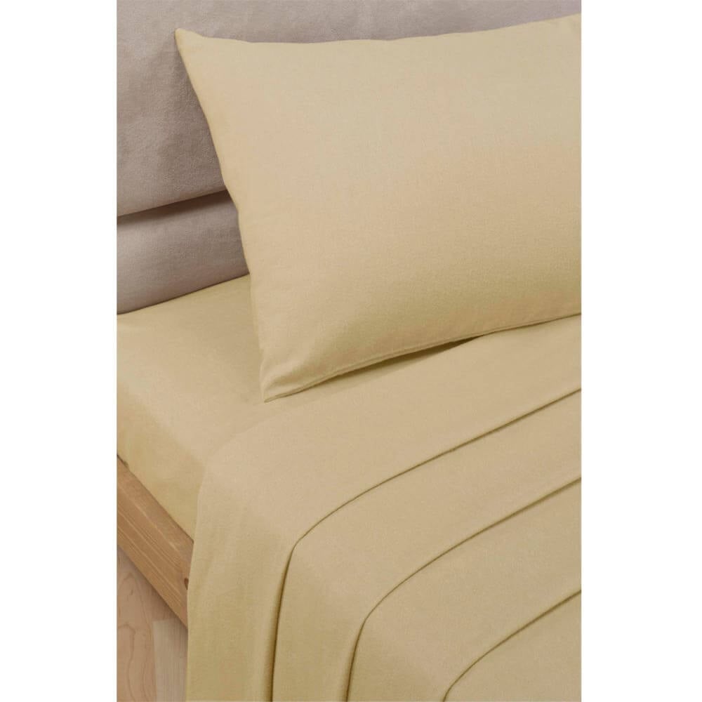 Lewis’s Easy Care Plain Dyed Bedding Sheet Range - Natural - House Wife Pillowcase  | TJ Hughes