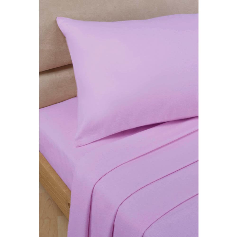 Lewis’s Easy Care Plain Dyed Bedding Sheet Range - Mauve - Double Fitted  | TJ Hughes