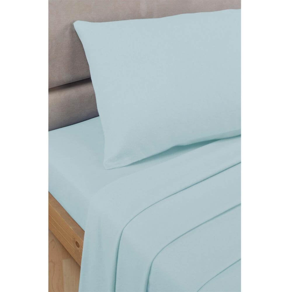Lewis’s Easy Care Plain Dyed Bedding Sheet Range - Duck Egg - House Wife Pillowcase  | TJ Hughes